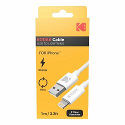 Kodak Kabel USB A <-> Lightning, MFi Certified (APPLE) 1m, White