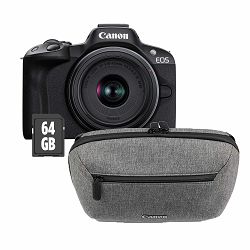 Canon Mirrorless Camera EOS R50 + RF-S 18-45mm f/4.5-6.3 IS STM Travel KIT
