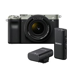 SONY Mirrorless Camera Alpha a7C + FE 28-60mm f/4-6.3 (Silver) + Wireless mikrofon ECM-W2BT