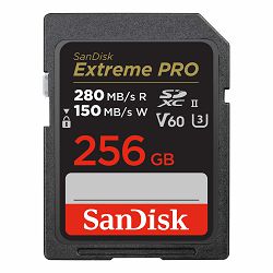 SanDisk Memorijska kartica Extreme PRO 256 GB, V60 UHS-II SD card, 280MB/150 MB/s SDSDXEP-256G-GN4IN