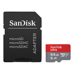 SanDisk Memorijska kartica SDSQUA4-064G-GN6MA Ultra microSDHC 64GB + SD Adapter 120MB/s  A1 Class 10 UHS-I
