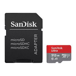 SanDisk Memorijska kartica SDSQUAC-512G-GN6MA SanDisk Ultra microSDXC 512GB + SD Adapter R140MB/s  A1 Class 10 UHS-I
