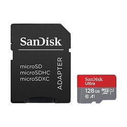 SanDisk Memorijska kartica SDSQUAR-128G-GN6MA Ultra Android microSDXC 128GB + SD Adapter + Memory Zone App 100MB/s A1 Class 10 UHS-I