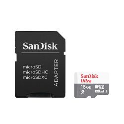 SanDisk Memorijska kartica SDSQUNS-016G-GN3MA Ultra Android microSDHC + SD Adapter 16GB 80MB/s Class 10