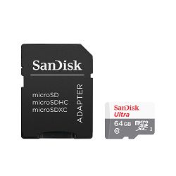 SanDisk Memorijska kartica SDSQUNS-064G-GN3MA Ultra Android microSDXC + SD Adapter 64GB 80MB/s Class 10