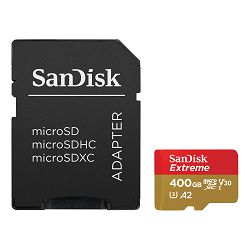 SanDisk Memorijska kartica SDSQXA1-400G-GN6MA Extreme microSDXC 400GB + SD Adapter + Rescue Pro Deluxe 160MB/s A2 C10 V30 UHS-I U3