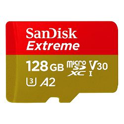 SanDisk Memorijska kartica SDSQXAA-128G-GN6GN Extreme microSDXC 128GB  R190MB/s / W90MB/s  A2 C10 V30 UHS-I U3