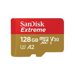 SanDisk Memorijska kartica SDSQXAA-128G-GN6MA Extreme microSDXC 128GB R190MB/s / W90MB/s  A2 C10 V30 UHS-I U3 + SD Adapter