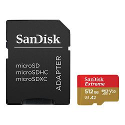SanDisk Memorijska kartica SDSQXAV-512G-GN6M Extreme microSDXC 512GB R190MB/s / W130MB/s  A2 C10 V30 UHS-I U3