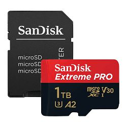 SanDisk Memorijska kartica SDSQXCD-1T00-GN6MA Extreme Pro microSDXC 1TB R200MB/s  W140MB/s A2 C10 V30 UHS-I U3 + SD Adapter + Rescue Pro Deluxe