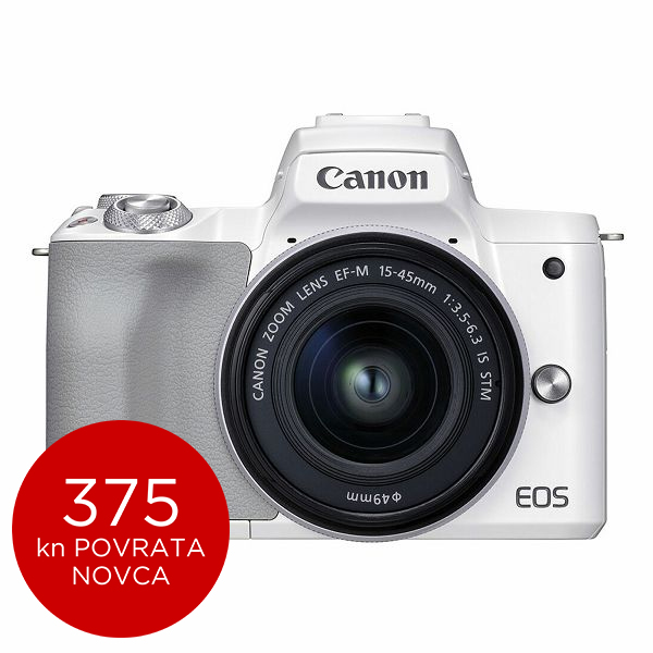 Canon Mirrorless Camera EOS M50 Mark II + EF-M 15-45mm (White)