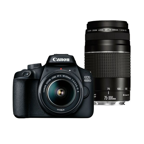 Canon Digitalni fotoaparat EOS 4000D EF-S 18-55mm + EF 75-300mm