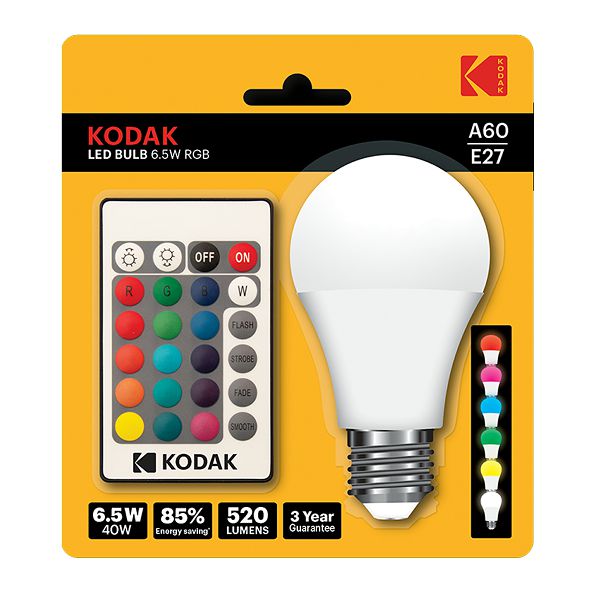 Kodak Žarulja LED Bulb 6W RGB, 16 colour variation, Remote control